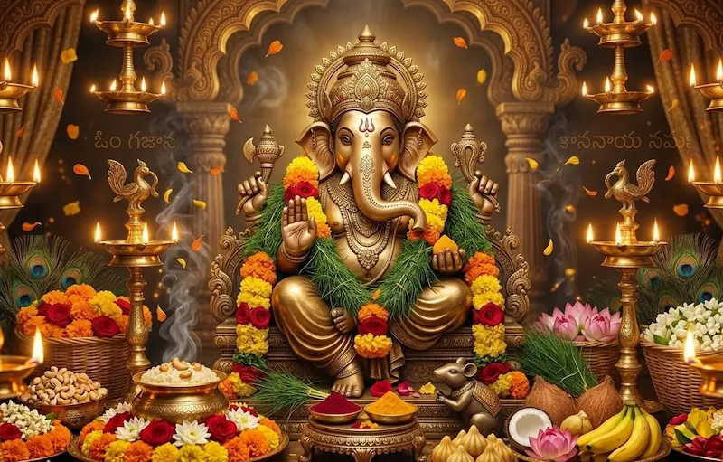 Ganesha Ashtottaram Telugu 108 names Vinayaka Chaturthi Wednesday - గణేశ అష్టోత్తరం తెలుగు వినాయక చవితి bhaktideepam